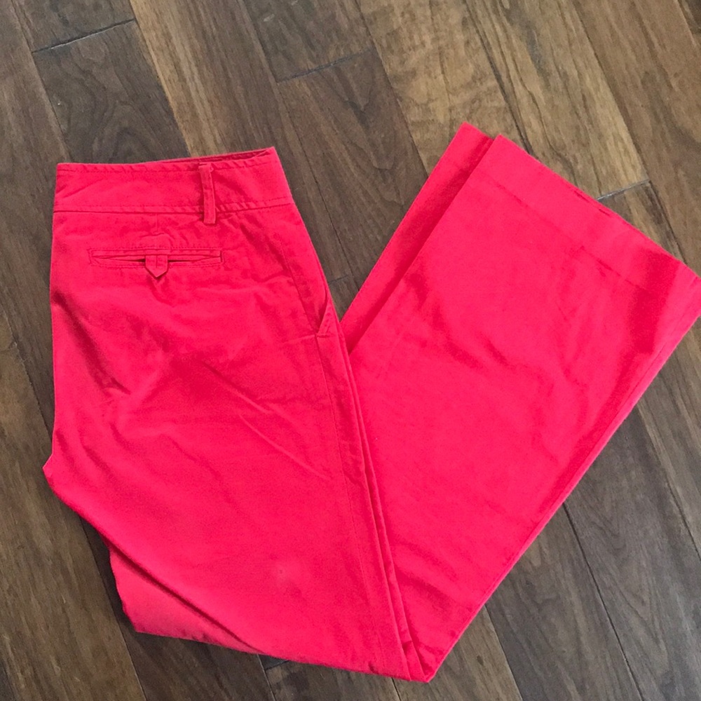 Red Zara pants! Straight leg, super cute!